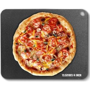 VEVOR Pizzastaal, 13,5 ""x 10"" x 1/4"" pizzastaalplaat voor oven, voorgekruide koolstofstaal pizzasteen met 20x hogere geleidbaarheid, zware pizzapan voor buitengrill, binnenoven