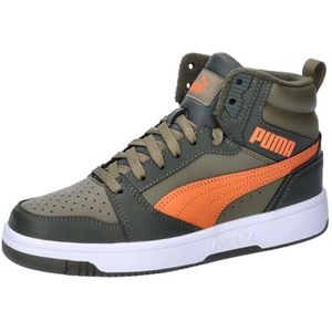 PUMA Rebound V6 Mid WTR Jr Sneaker voor kinderen, uniseks, Dark Olive Ahornsiroop PUMA Olive, 36 EU