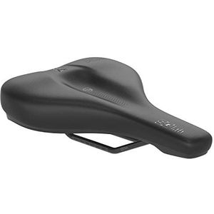 SQlab Unisex - Volwassenen 601 Ergolux Trekking fietszadel, zwart, 15 cm