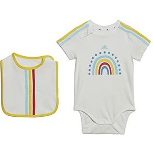 adidas Gift Set Romper met slab, White/Bliss Blue/Impact Yellow/Bold Orange, 86