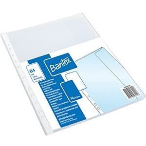 BANTEX 100550133 A4 MAXI met klep, generfd van polypropyleen folie 120 micronen, 30 verpakkingen met 10 documentenhoezen