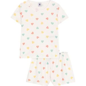 Petit Bateau Pyjacourt voor meisjes, wit/multico, 8 Jaren