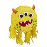 Relaxdays pinata monster, om op te hangen, ideaal voor kinderen, themafeest, zelf opvullen, party piñata, kleurrijk