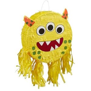 Relaxdays pinata monster, om op te hangen, ideaal voor kinderen, themafeest, zelf opvullen, party piñata, kleurrijk