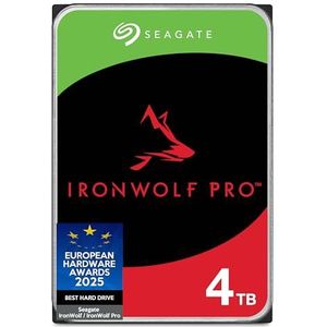 Seagate IronWolf Pro 4TB, Enterprise interne HDD NAS, voor RAID NAS, CMR, 3,5-inch, SATA, 6Gb/s, Data Rescue Service (ST4000NTZ01)