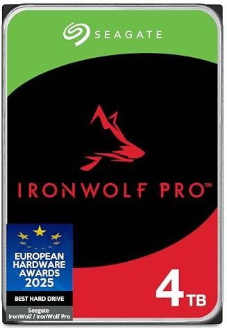 Seagate IronWolf Pro 4TB, Enterprise interne HDD NAS, voor RAID NAS, CMR, 3,5-inch, SATA, 6Gb/s, Data Rescue Service (ST4000NTZ01)