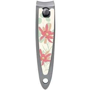 PLIC BEAUTY – Nagelknipper Savane Manicure – Roestvrij Staal – Afgeronde Uitloop – Bloemendesign