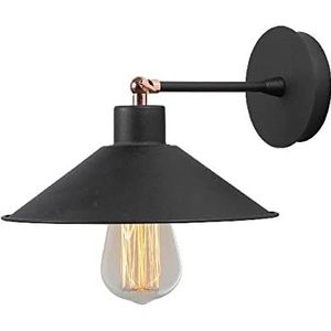 Homemania 6009-024-BL wandlamp Hat2, woonkamer, slaapkamer, metaal, zwart, 24 x 25 x 20 cm