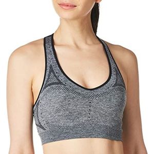 Hanes Sport Women's Seamless Racerback Sports Bra,Ebony Heather,Medium