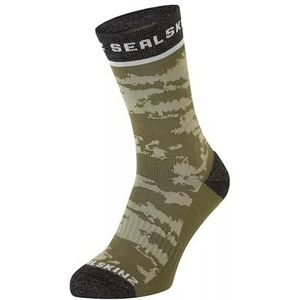 SEALSKINZ Reepham Halflange jacquard actieve sok | Niet-waterdichte sok | Olive | Small, Olijf, Small
