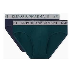 EMPORIO ARMANI Heren Endurance 2-Pack Brief, Blauw, L, Blauw, L