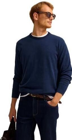 bugatti - 7400-85510D - Pull - Blauw marine - Basic Essentials - Coton