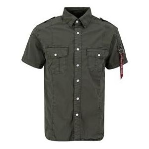 Alpha Industries Basis Shirt Slim S voor Mannen Greyblack