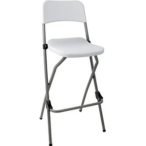 Bolero Hoge stoel, kruk, stalen frame, inklapbaar, kunststof, keukenstoel, draagbaar, 2 stuks