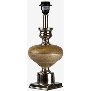 Better & Best lamp, glasplaat, voet, nikkel, afmetingen: 15 x 15 x 37,5 cm (basis: 11 x 11), materiaal: hout/metaal, zilverkleurig