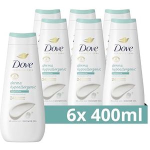 Dove Advanced Care Derma Hypo-Allergenic Verzorgende Douchegel, transformeert zelfs de meest droge huid - 6 x 400 ml - Voordeelverpakking