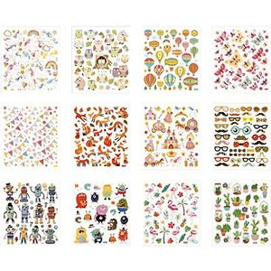 Stickers Opbergboek met Stickers, vel 15x16,5 cm, het hele jaar, 12vellen