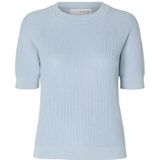 SELECTED FEMME Dames Slfelinna New Ss Knit Top Noos Pullover, Cashmere Blue, XL