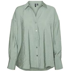 VERO MODA VMQUEENY L/S Oversized Shirt EXP GA, Hedge Green, S
