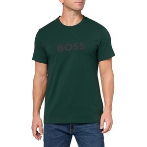 BOSS Big Logo Cotton T-shirt voor heren, dennenboom groen, M