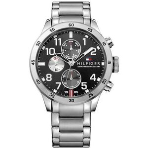 Tommy Hilfiger Heren Quartz Horloge, multi dial Display en roestvrij stalen band 1791141