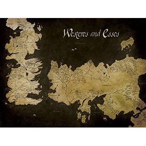 Pyramid International "" Game of Thrones Westeros en Essos Antieke kaart Canvas Print, katoen, meerkleurig, 1,8 x 30 x 40 cm