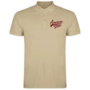 AMERICAN COLLEGE USA Poloshirts Sport Ademend Gedrukt Kleding Unisex Kinderen Jongens en Meisjes Casual Model ACPLW1 Beige 16 Jaar, Beige, 16 Jaar