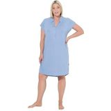 Ulla Popken - Nachthemd - Lichtblauw - Knielengte - Kwartmouw