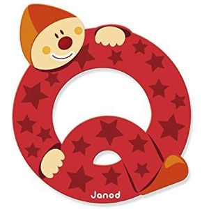 Janod J04558 Q Party B004XS8HOG Wooden Clown Letter, Multi-Coloured, one Size