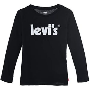 Levi's Kids Meisje Lvg ls Poster Logo top TEE, Zwart, 5 Jaren