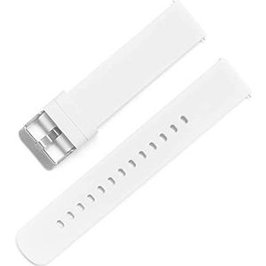 ARMODORRA Siliconen horlogebandjes, 20 mm, recht uiteinde, snelsluiting, selecteer de kleur van de armband en de kleur van de gesp, meerkleurige vervangende horlogebandjes voor mannen en vrouwen, wit