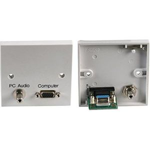 AV Wallplate met 15-pins VGA & 3,5 mm Stereo Jack Vrouwelijke Connectors