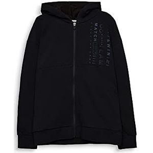 ESPRIT Sweatshirt-cardigan met print, zwart (Black 020), XS