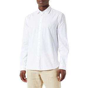 Sisley Men's 5ELCSQ01J Shirt, White 905, 43, Wit 905, 44