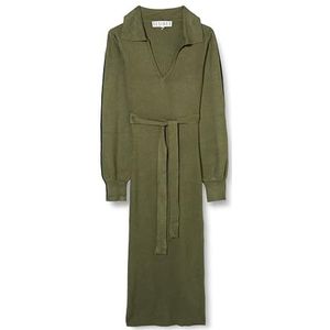 DESIRES Dames Elouise polojurk midi-polo-gebreide jurk, kalamata, medium, Kalamata, M