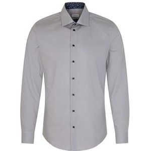 Seidensticker Zakelijk overhemd voor heren, extra slim fit, strijkvrij, kent-kraag, lange mouwen, 100% katoen, donkerblauw, 41