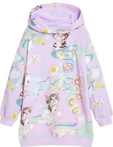 Desigual - Shirtjurk - Kort - Met Capuchon en Kattenprint