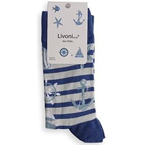 Livoni Sea Items - reguliere sokken 35-38, meerkleurig, S, Meerkleurig, S