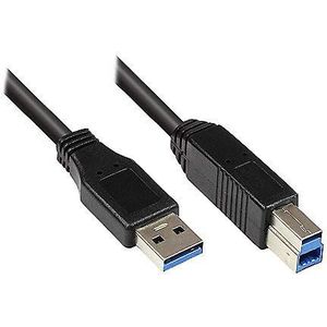 Good Connections 2710-S005 aansluitkabel USB 3.0 stekker A op stekker B, 0,5 m zwart