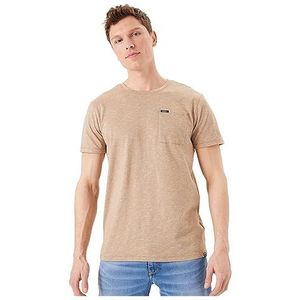 Garcia Heren T-shirt met korte mouwen, goudbruin, M