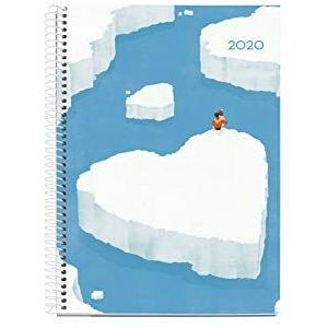 Miquelrius 34330 agenda 2020 dag (155 x 213 mm) voor het bureau, Iceberg, Catalisch