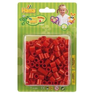 Hama Perlen 8505 strijkkralen verpakking met ca. 250 kleurrijke maxi knutselkralen met diameter 10 mm in rood, creatief knutselplezier voor groot en klein