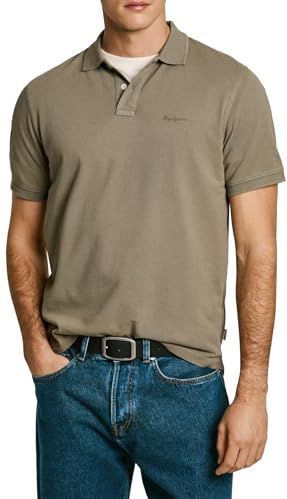 Pepe Jeans Nieuw Oliver Gd Polo voor heren, Steengroen, L