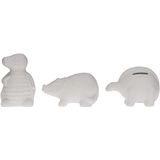 Baker Ross EV2803 keramische spaarpot""dinosaurier"" (3 stuks), geassorteerd,keramiek.