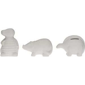 Baker Ross EV2803 keramische spaarpot""dinosaurier"" (3 stuks), geassorteerd,keramiek.