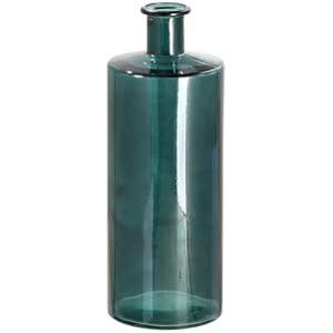 GILDE Grote decoratieve vaas XL vloervaas van gerecycled glas - glazen vaas Arturo - decoratie woonkamer kleur: groen petrol hoogte 75 cm