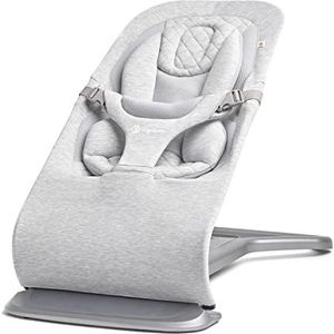 Ergobaby 3-in-1 Evolve Bouncer, Ergonomisch baby wipstoeltje voor pasgeborenen van geboorte tot peuter, babyschommel met newborn insert (2,5 kg - 13,2 kg), Light Grey