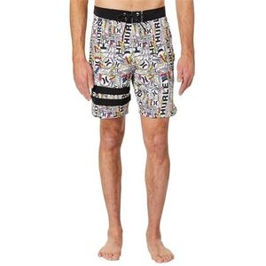 Hurley Phantom-Eco Barely Bone, 25TH S1 Block Party Boxershorts 45,7 cm, voor heren, Barely botten, 28