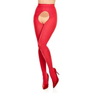 GLAMORY ouvert 60 overt-panty, Rot, XXL/Grote Maten