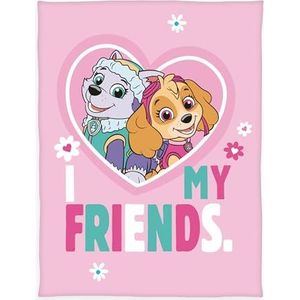 Herding Fleece deken Paw Patrol, 130 x 170 cm, decoratieve kinderknuffeldeken met kleurrijk motief, wollig, 100% polyester